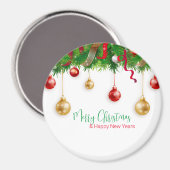 Elegant Kerstmis Wreater Boarder met Ornamenten Magneet (Voorkant / Achterkant)