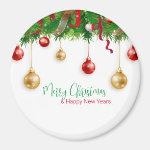 Elegant Kerstmis Wreater Boarder met Ornamenten Magneet