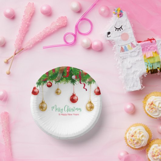 Elegant Kerstmis Wreater Boarder met Ornamenten Papieren Kommen (Feest)