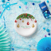 Elegant Kerstmis Wreater Boarder met Ornamenten Papieren Kommen (Feest)