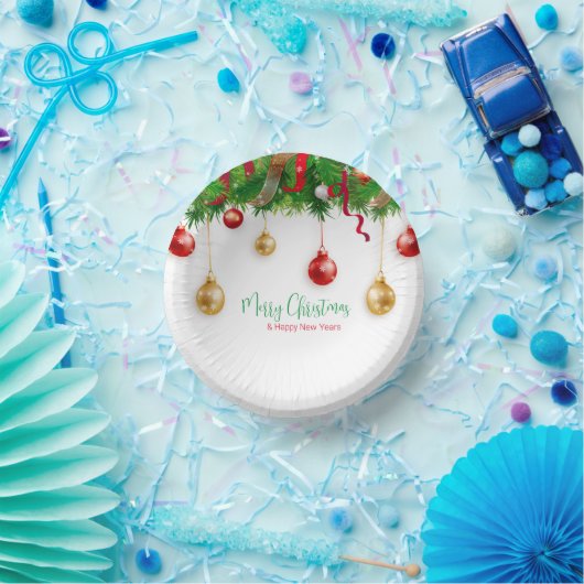 Elegant Kerstmis Wreater Boarder met Ornamenten Papieren Kommen (Feest)