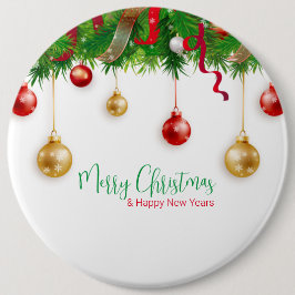 Elegant Kerstmis Wreater Boarder met Ornamenten Ronde Button 6,0 Cm