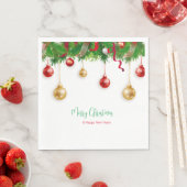 Elegant Kerstmis Wreater Boarder met Ornamenten Servet (Insitu)