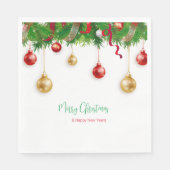 Elegant Kerstmis Wreater Boarder met Ornamenten Servet (Voorkant)