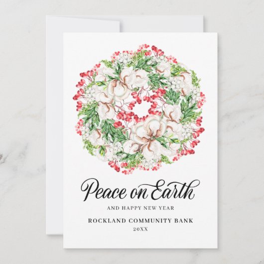 Elegant kerstmis Wreater Corporate Holiday Card Feestdagenkaart (Voorkant)