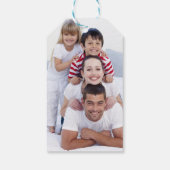 Elegant Kerstmis Wreatfoto Holiday  Cadeaulabel (Achterkant)