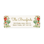 Elegant Kerstmis Wreath Etiket (Voorkant)