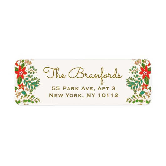 Elegant Kerstmis Wreath Etiket (Voorkant)