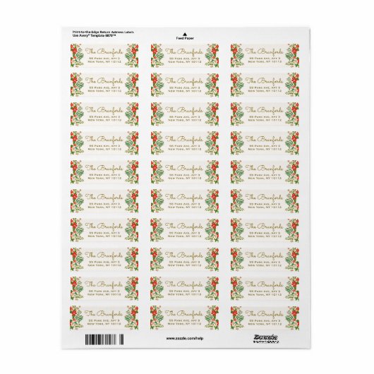 Elegant Kerstmis Wreath Etiket (Full Sheet)