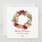Elegant Kerstmis Wreath Feestdagenkaart (Voorkant)
