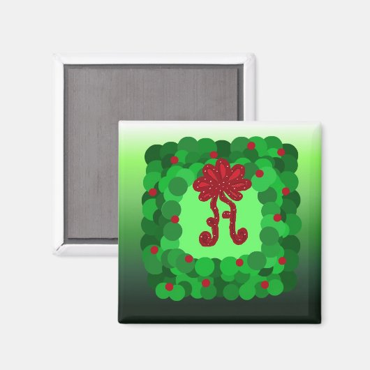 Elegant Kerstmis Wreath Magneet (Voorkant / Achterkant)