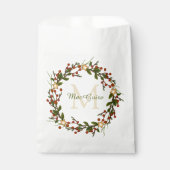 Elegant Kerstmis Wreath Monogrammed Bedankzakje (Voorkant)