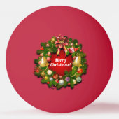 Elegant Kerstmis Wreath Ping Pong Ball (Voorkant)