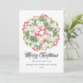 Elegant Kerstmis Wreats Corporate Feestdagenkaart (Staand voorkant)