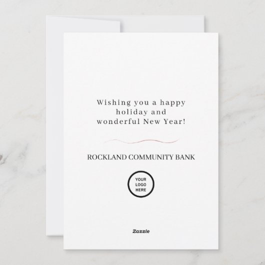 Elegant Kerstmis Wreats Corporate Feestdagenkaart (Achterkant)