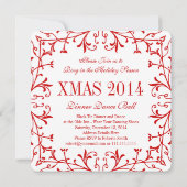 Elegant Kerstmis XMAS Dinner Dance Party nodigt ui Kaart (Achterkant)