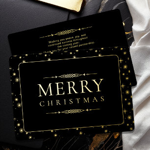Elegant Kerstmis Zakelijk Goud Folie  Feestdagenkaart
