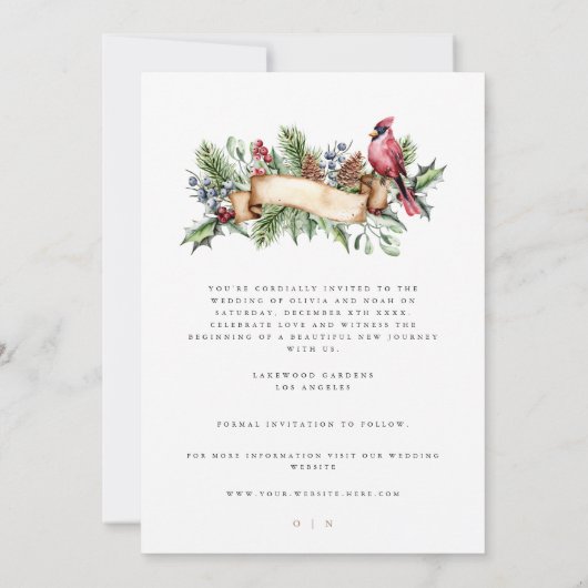 Elegant Kerstmisdecor sparen de Kaart van het datu (Achterkant)