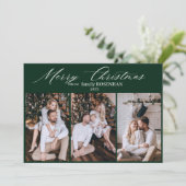 Elegant kerstmodern script 3 Fotocollage Feestdagenkaart (Staand voorkant)