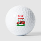 Elegant kerstmonogram van Santa Golf Golfballen (Voorkant)