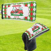 Elegant kerstmonogram van Santa Golf Golfheadcover