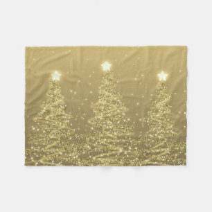 Elegant kerstmousserende bomen Gold Fleece Deken