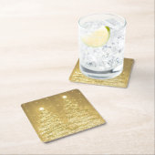 Elegant kerstmousserende bomen Gold  Kartonnen Onderzetters (Insitu)