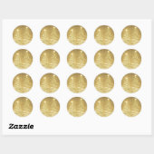 Elegant kerstmousserende bomen Gold Ronde Sticker (Vel)