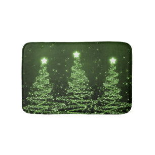 Elegant kerstmousserende bomen Groen Badmat
