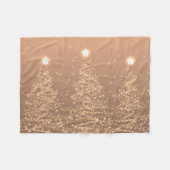 Elegant kerstmousserende bomen koper fleece deken (Voorkant (Horizontaal))