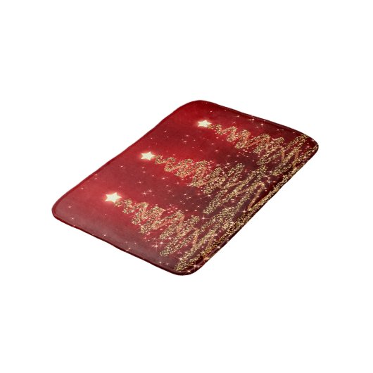 Elegant kerstmousserende bomen rood badmat (Gekanteld)