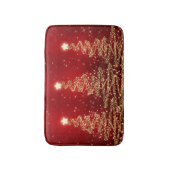 Elegant kerstmousserende bomen rood badmat (Voorkant Verticaal)