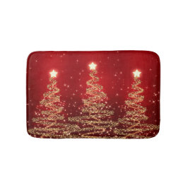 Elegant kerstmousserende bomen rood badmat