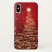 Elegant kerstmousserende bomen rood Case-Mate iPhone case (Achterkant)