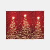 Elegant kerstmousserende bomen rood fleece deken (Voorkant (Horizontaal))