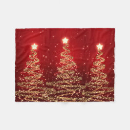 Elegant kerstmousserende bomen rood fleece deken