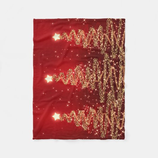 Elegant kerstmousserende bomen rood fleece deken (Voorkant)
