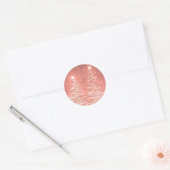 Elegant kerstmousserende bomen Roos Gold Ronde Sticker (Envelop)