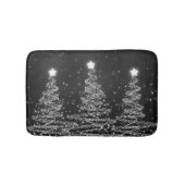 Elegant kerstmousserende bomen Silver Badmat (Voorkant)