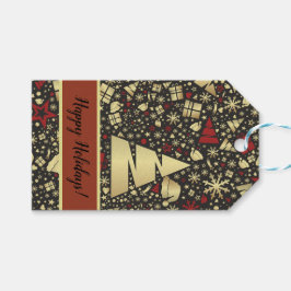 Elegant kerstontwerp cadeaulabel