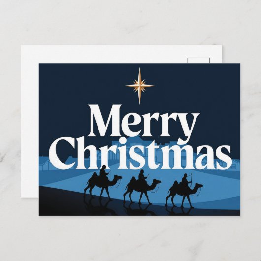 Elegant kerstontwerp - De ster van Bethlehem Briefkaart (Voorkant / Achterkant)