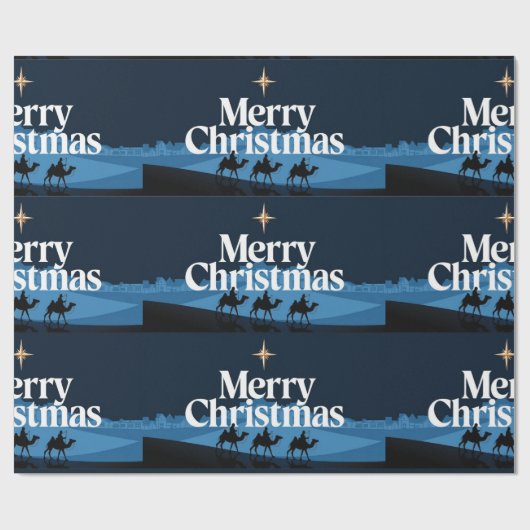 Elegant kerstontwerp - De ster van Bethlehem Cadeaupapier (Vlak)