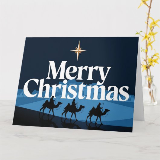 Elegant kerstontwerp - De ster van Bethlehem Kaart (Gele Bloem)