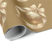 Elegant kerstornament beige en bruin cadeaupapier (Rol Hoek)