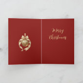 Elegant kerstornament beige en bruin feestdagen kaart (Binnen)