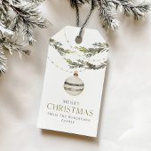 Elegant Kerstornament Cadeaulabel