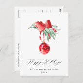 Elegant kerstornament Corporate Greeting Briefkaart (Voorkant / Achterkant)