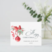 Elegant kerstornament Corporate Greeting Briefkaart (Staand voorkant)