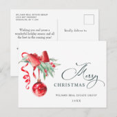 Elegant kerstornament Corporate Greeting Briefkaart (Voorkant / Achterkant)