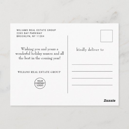 Elegant kerstornament Corporate Greeting Briefkaart (Achterkant)